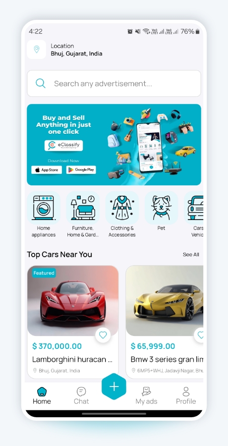 eClassify — Marketplace Home website design by Mohammad Rakib