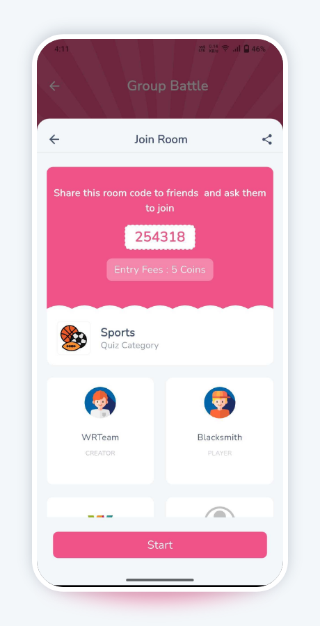 Elite Quiz — Group Battle Room website design by Mohammad Rakib