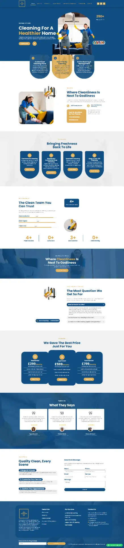 Sparkle Clean — Cleaning Service Website website design by Mohammad Rakib