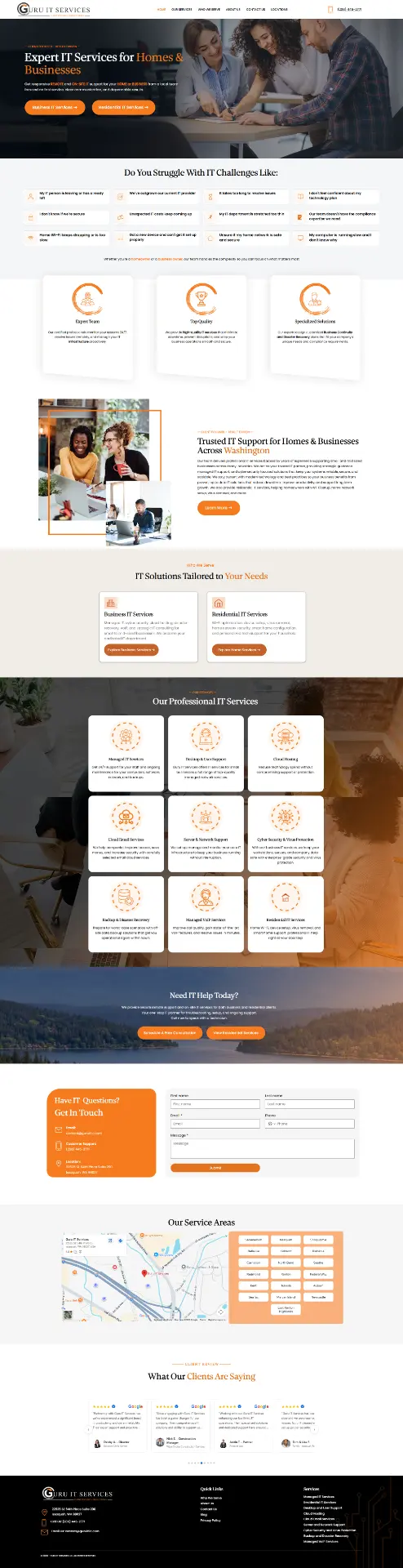 Guru IT Services — Managed IT Provider website design by Mohammad Rakib