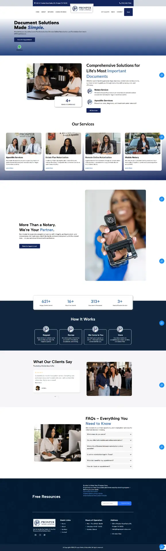 Prosper Notary & Apostille — Legal Services website design by Mohammad Rakib