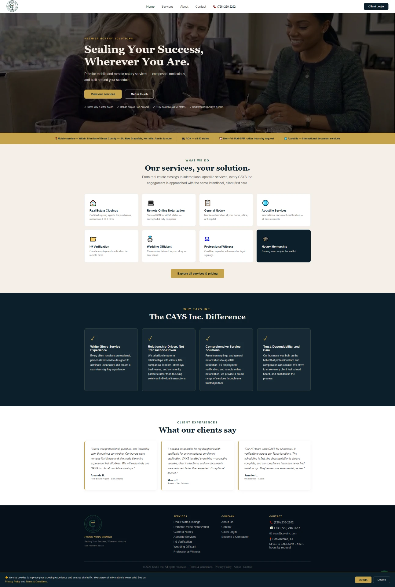 Notary Solutions — Mobile Notary Service website design by Mohammad Rakib