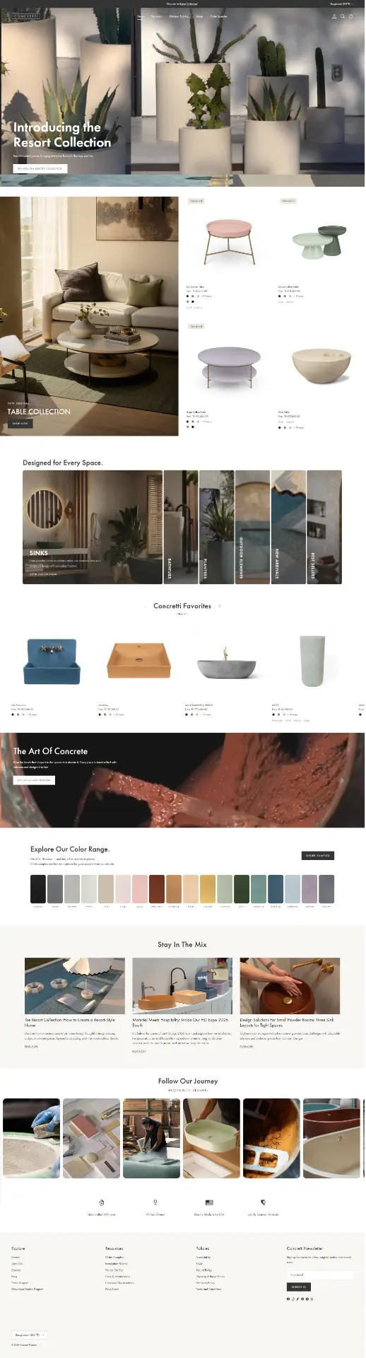 Concretti — Concrete Homeware Store website design by Mohammad Rakib