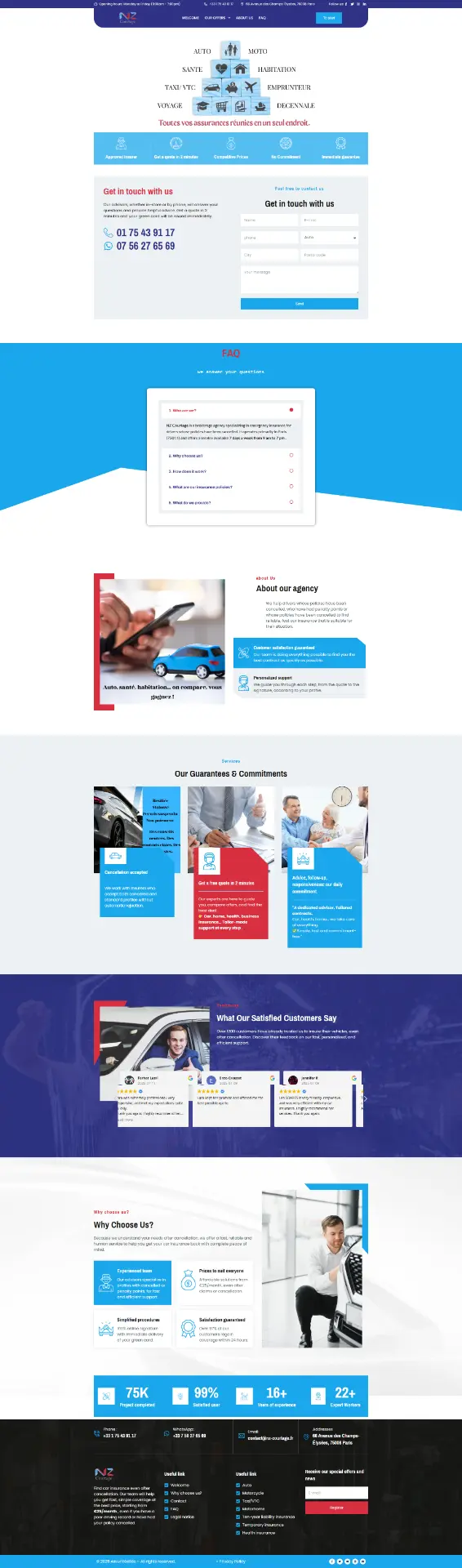 NZ Courtage — Insurance Brokerage (FR) website design by Mohammad Rakib