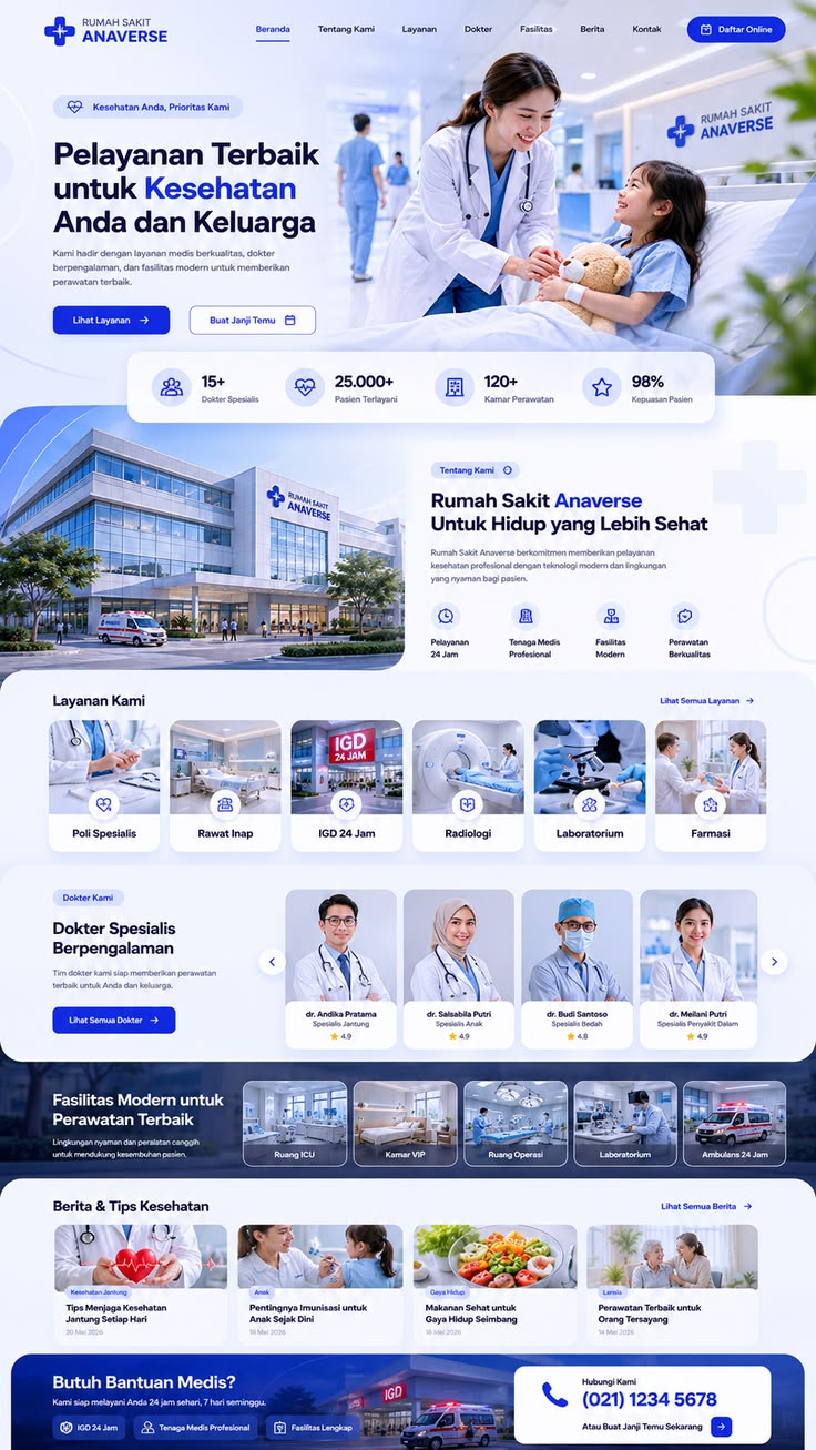 Anaverse Hospital — Healthcare Provider website design by Mohammad Rakib