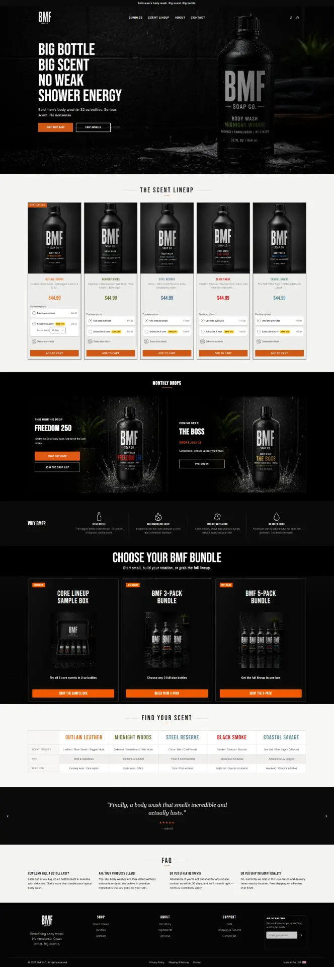 BMF Soap Co. — Men's Body Wash website design by Mohammad Rakib